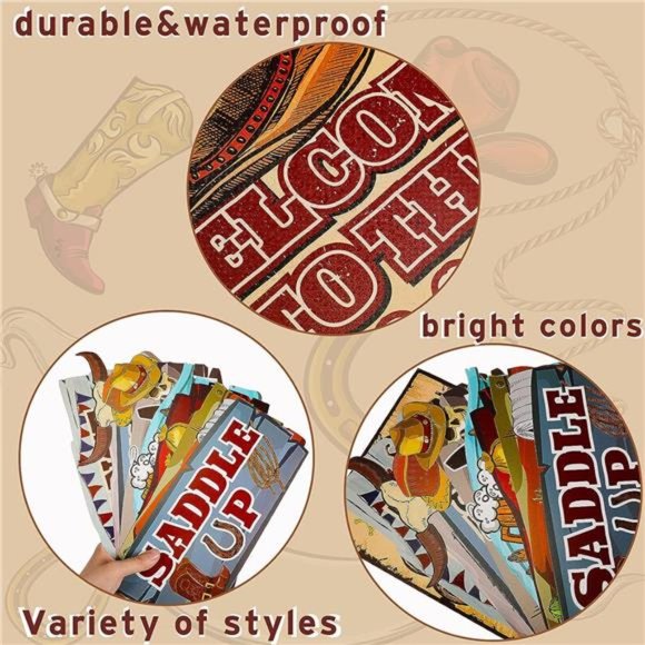 20 Pieces Western Party Directional Sign Western Cowboy Theme Wild West Party - Picture 4 of 7